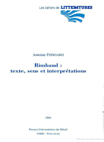 Rimbaud texte, sens et interprétations