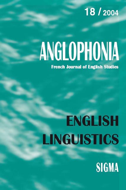Anglophonia Sigma n° 18 - English linguistics - Presses universitaires ...