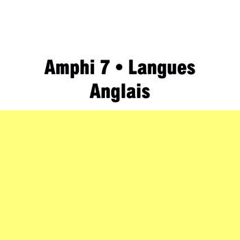 Amphi 7 • Langues • anglais