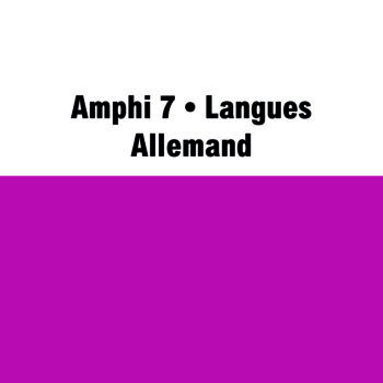 Amphi 7 • Langues • allemand