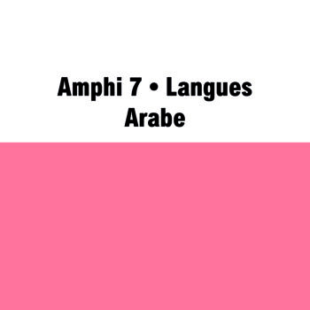 Amphi 7 • Langues • arabe