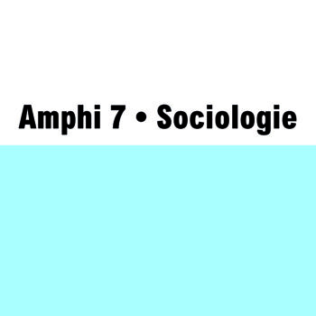 Amphi 7 • Sociologie