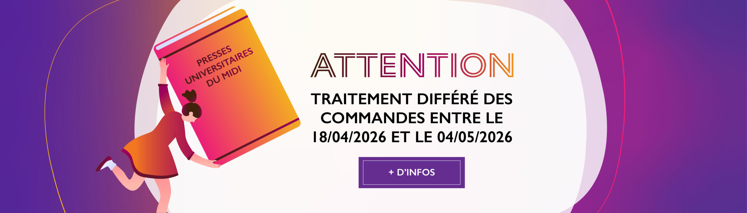 Bannière - Traitement des commandes avril 2026